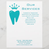 Dentist Flyer Cute Crown Tooth Logo Blue (Achterkant)
