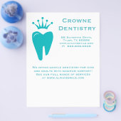 Dentist Flyer Cute Crown Tooth Logo Blue (Enkel)