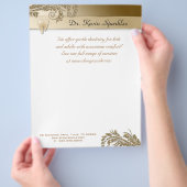 Dentist Flyer Tooth Logo Gold lekt glitter (Hand)