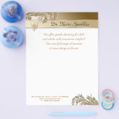 Dentist Flyer Tooth Logo Gold lekt glitter (Enkel)