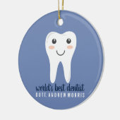 Dentist gepersonaliseerd cadeauidee keramisch ornament (Links)