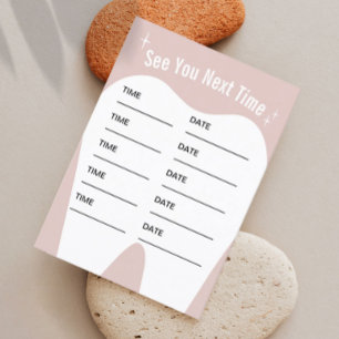 Dentist Girly Pastel Pink Dental Appointment Afsprakenkaartje