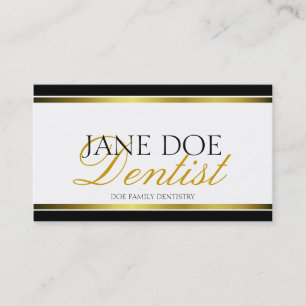 Dentist Gold Metallic-script Visitekaartje