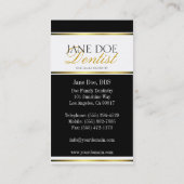 Dentist Gold Metallic-script Visitekaartje (Achterkant)