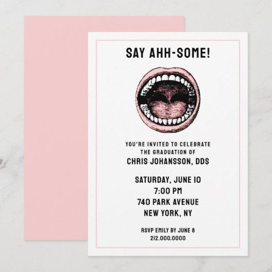 Dentist Graduation Party Invitation Kaart (Voorkant / Achterkant)