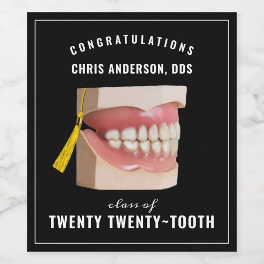 Dentist Gradust Congrats Vin Étiquette (Étiquettes simples)