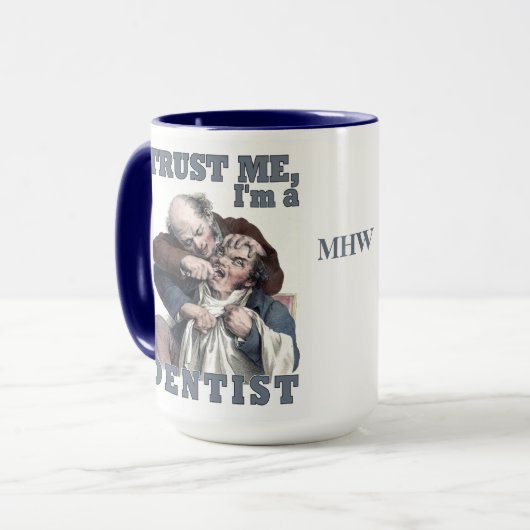 DENTIST humor aangepaste monogram mokken (Voorkant links)