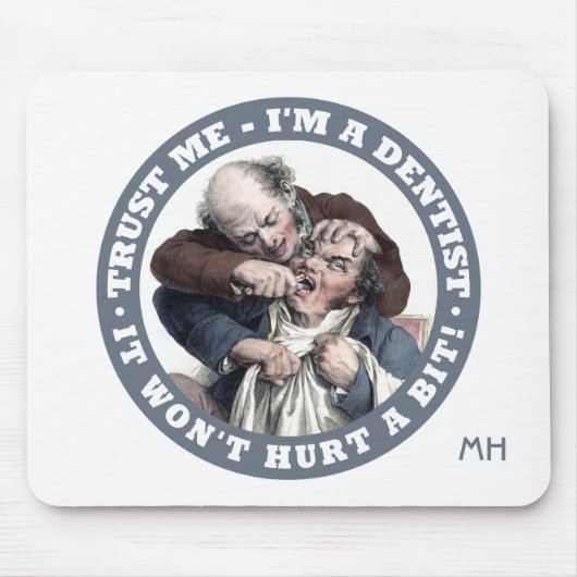 DENTIST humor aangepaste monogram mousepad Muismat (Voorkant)