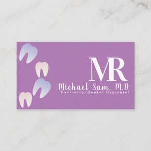 Dentist Hygienist MD Ombre Tooth Logo Business Visitekaartje