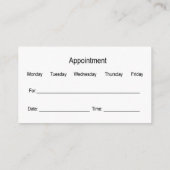 Dentist Kantoor Appointment Combinatie Visitekaartje (Achterkant)