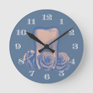 Dentist Kantoor Dental Care  Floral Tooth Ronde Klok