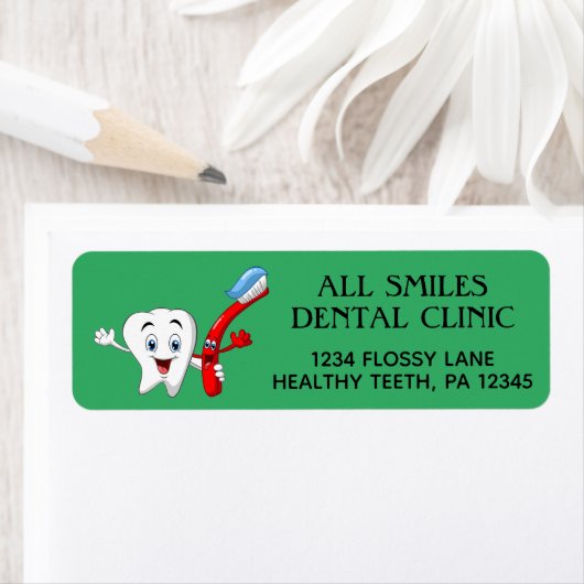 Dentist Kantoor Return Address Labels (Insitu)