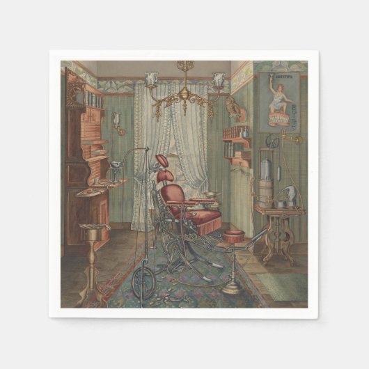 Dentist Kantoor Vintage Servetten (Voorkant)