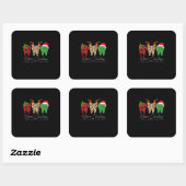 Dentist Kerstmis Funny Leopard Pset Tooth Dental Vierkante Sticker (Vel)