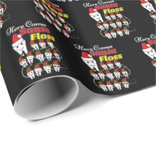 Dentist Kerstmis - Santa Floss Xmas Pun Cadeaupapier