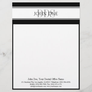 Dentist Letterhead Silver DDS komt overeen met Bus Briefhoofd