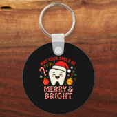 Dentist Merry Christmas May Your Smile Be Merry An Sleutelhanger (Voorkant)