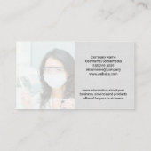 Dentist met gebitsgereedschap visitekaartje (Achterkant)