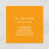 Dentist met grote glimlach voor gebitsverzorging vierkante visitekaartje (Achterkant)