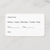 Dentist Modern Appointment Visitekaartje (Achterkant)