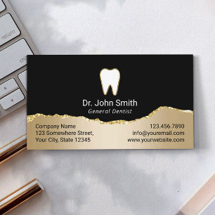 Dentist Modern Black & Gold Dental Appointment Afsprakenkaartje