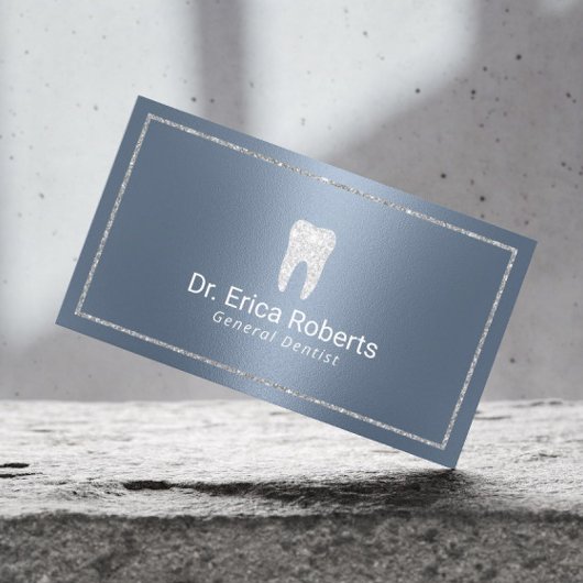 Dentist Modern Dusty Blue Dental Office Visitekaartje