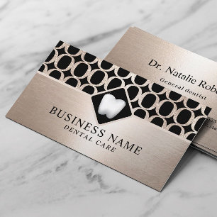 Dentist Modern Gold Geometric Pattern Dental Care Visitekaartje