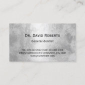 Dentist Modern Navy Blue & Silver Dental Office Visitekaartje (Achterkant)