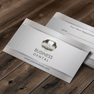 Dentist Modern Silver Dental Appointment Afsprakenkaartje