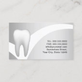 Dentist Modern Silver Metallic Dental Visitekaartje (Achterkant)