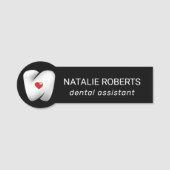 Dentist Modern Tooth & Heart Logo Dental Office Naamplaatje (Voorkant)
