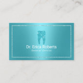 Dentist Modern Turquoise Metallic Dental Office Visitekaartje (Voorkant)