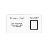 Dentist Molar Tooth-ontwerp Etiket (Voorkant)