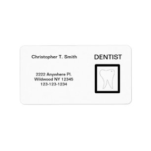 Dentist Molar Tooth-ontwerp Etiket