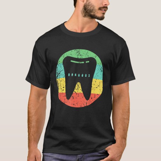 Dentist Orthodontist Retro Tooth T-shirt (Voorkant)