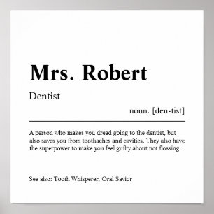 Dentist Personalized Cadeaus Poster