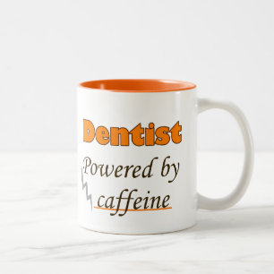 Dentist Powered by caffeine Tweekleurige Koffiemok