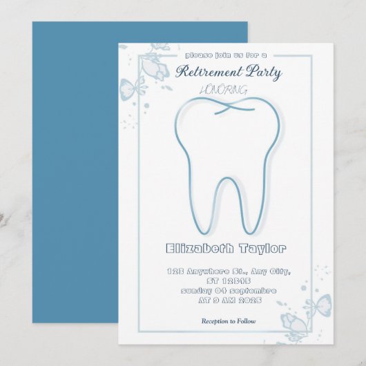 Dentist retirement invitation -Thank You Dentist (Devant / Derrière)