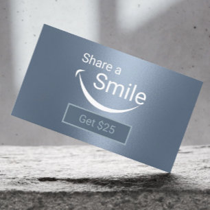 Dentist Share a mile Dusty Blue Dental Reference Aanbevelingskaartje