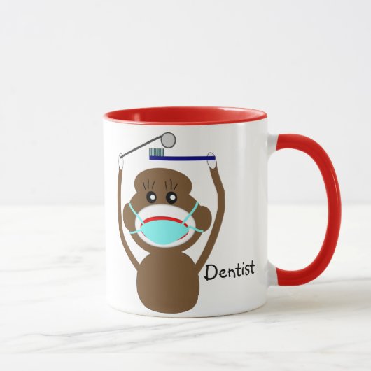 Dentist Sock Monkey Coffee-Mok Mok (Rechts)