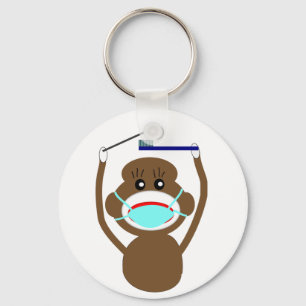 Dentist Sock Monkey-Shirten en Gifts-Schattig Sleutelhanger