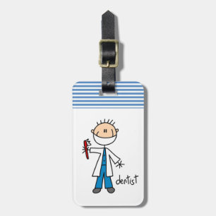 Dentist Stick Figuur Bagagelabel