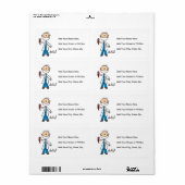 Dentist Stick Figuur Etiket (Full Sheet)