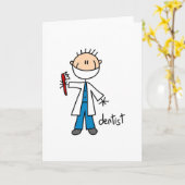 Dentist Stick Figuur Kaart (Gele Bloem)