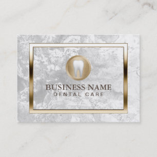 Dentist tandheelkunde Moderne marmer Gold Border D Visitekaartje