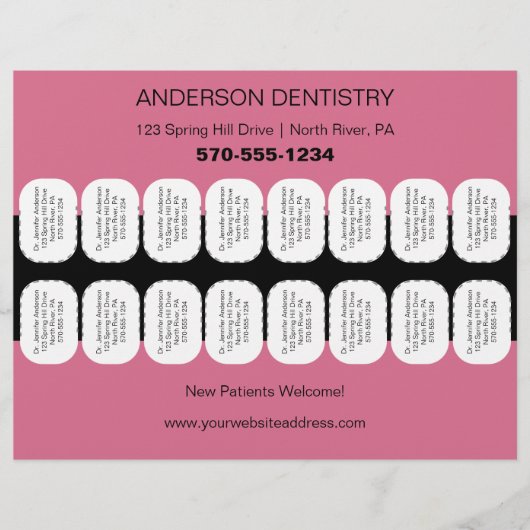 Dentist, tandheelkundige brochure met tranenscheur (Voorkant)