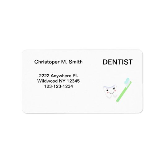 Dentist - tandheelkundige dienst etiket (Voorkant)