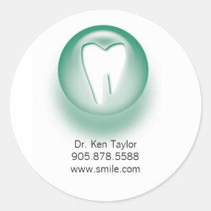 Dentist/tandheelkundige Tooth Logo Sticker Green
