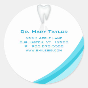 Dentist-tandheelkundige Tooth-turquoccurve Ronde Sticker