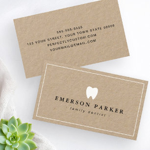 Dentist tandtandheelkundig logo modern Kraft paper Visitekaartje